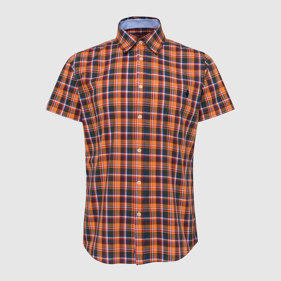 Camicia a quadri a manica corta