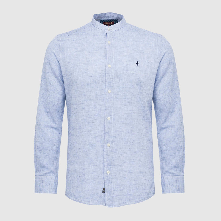 Camicia coreana in cotone e lino
