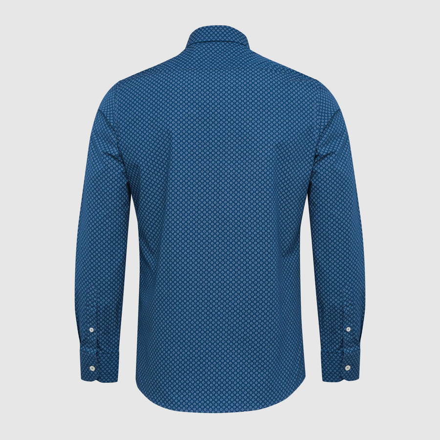 Camicia in chambray stampato micro-fantasia