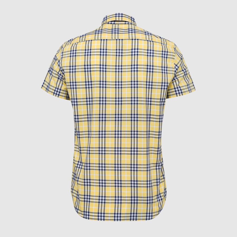 Short-sleeve coloured check shirt