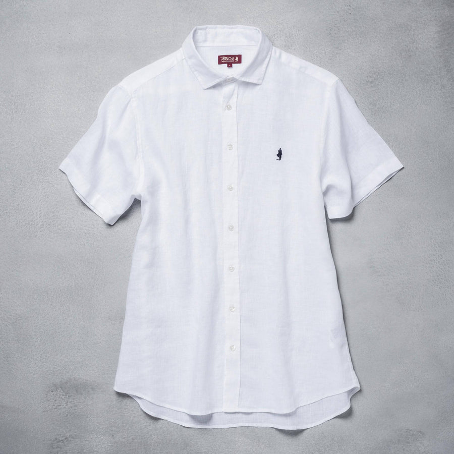 Short-sleeve linen shirt