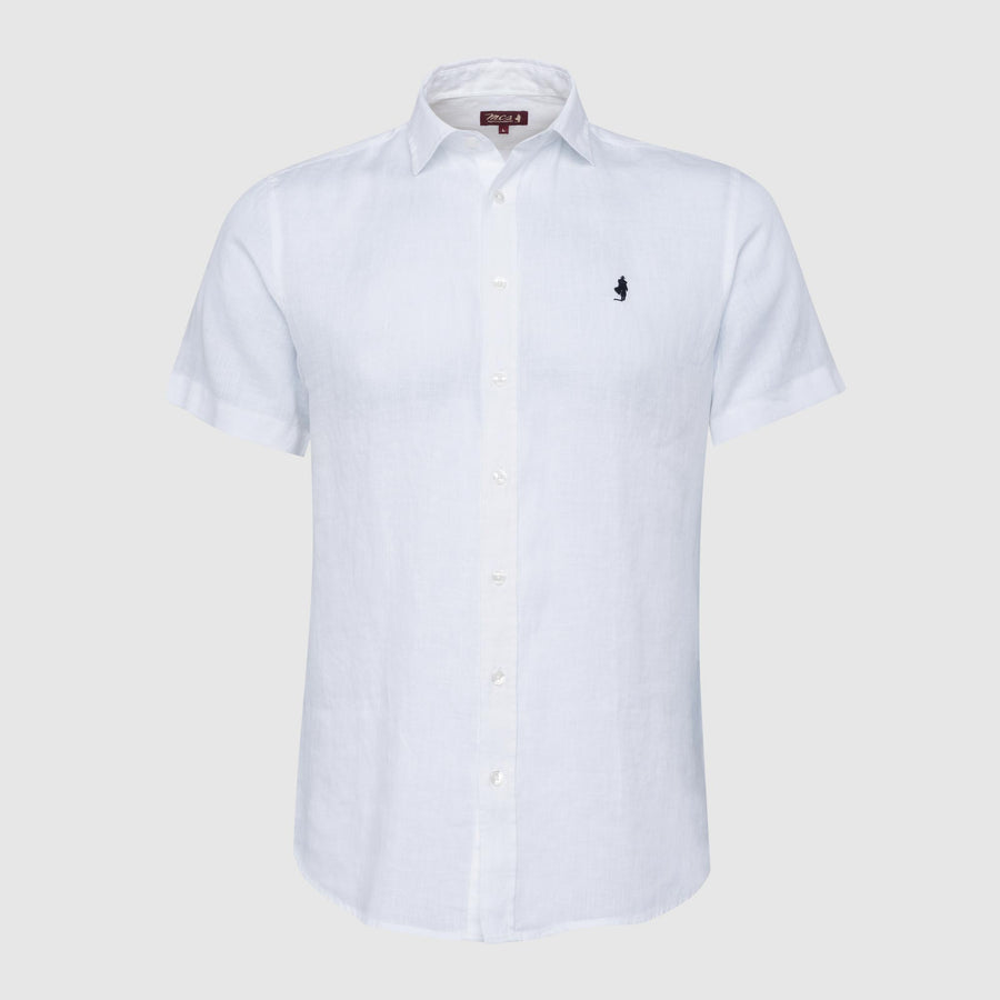 Short-sleeve linen shirt
