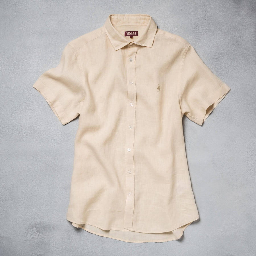 Short-sleeve linen shirt