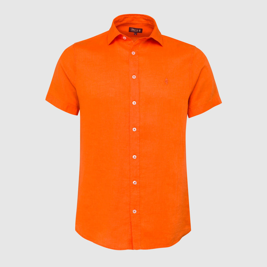 Short-sleeve linen shirt