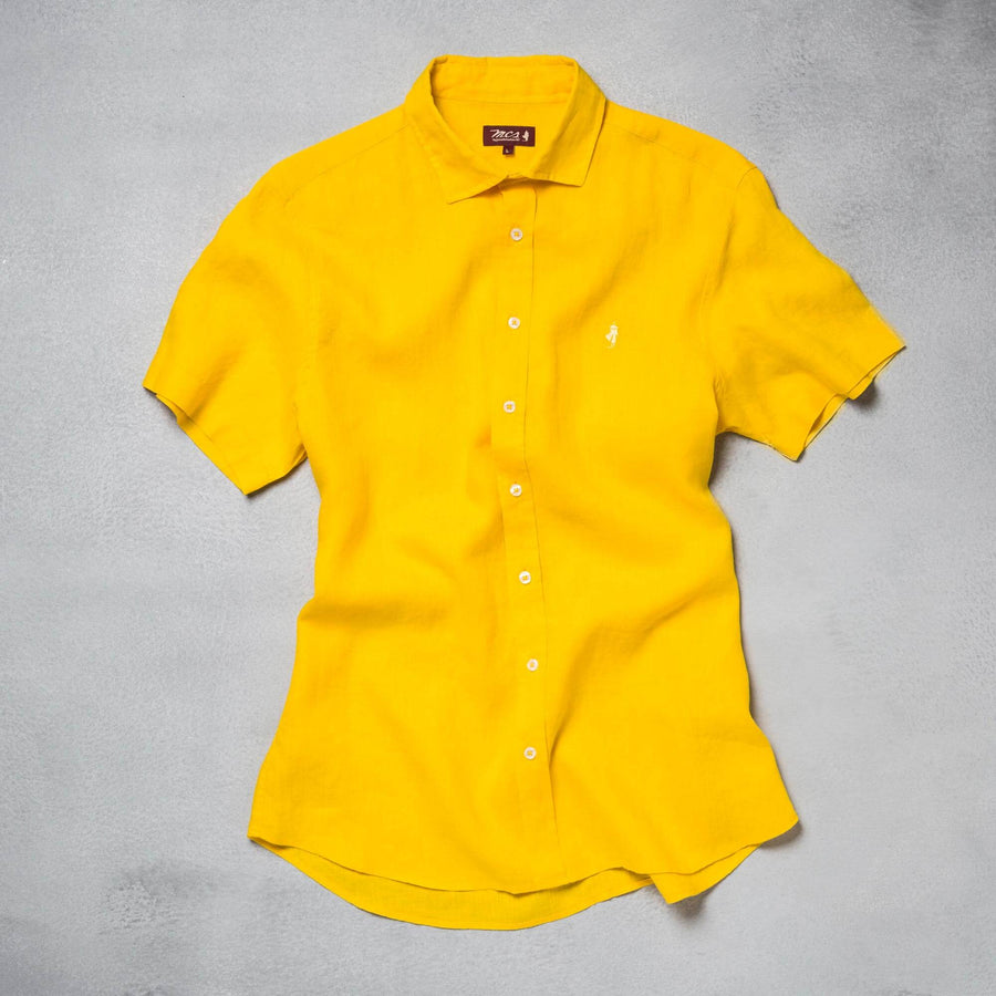 Short-sleeve linen shirt