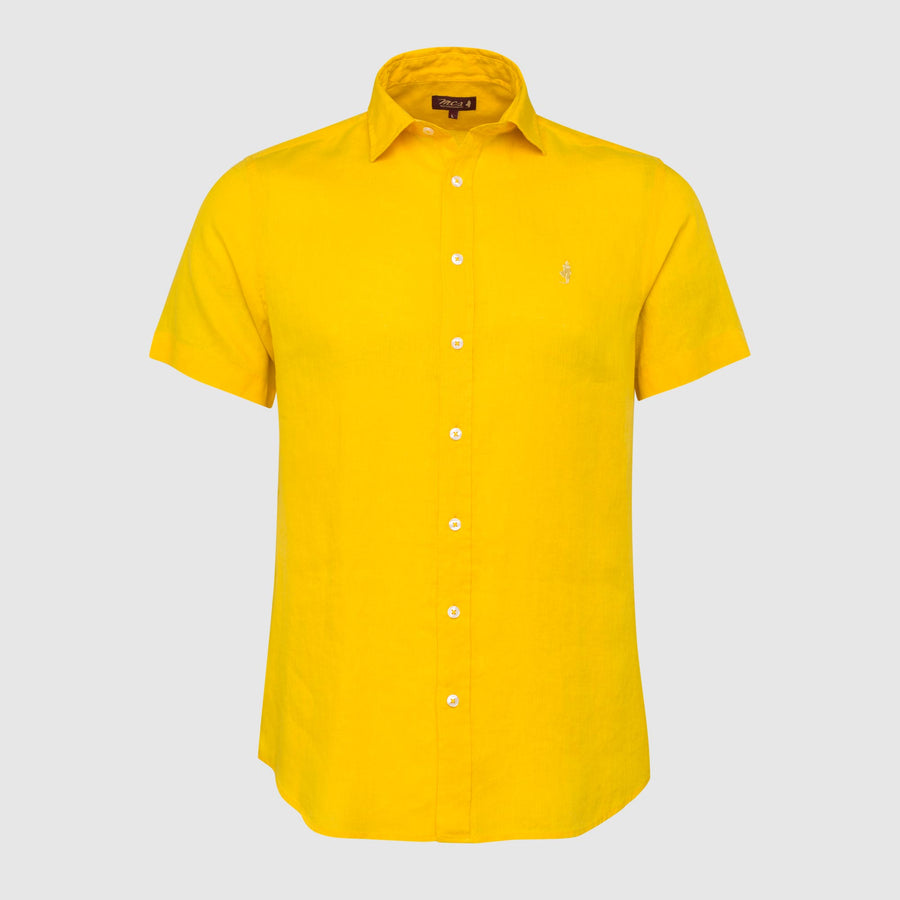 Short-sleeve linen shirt
