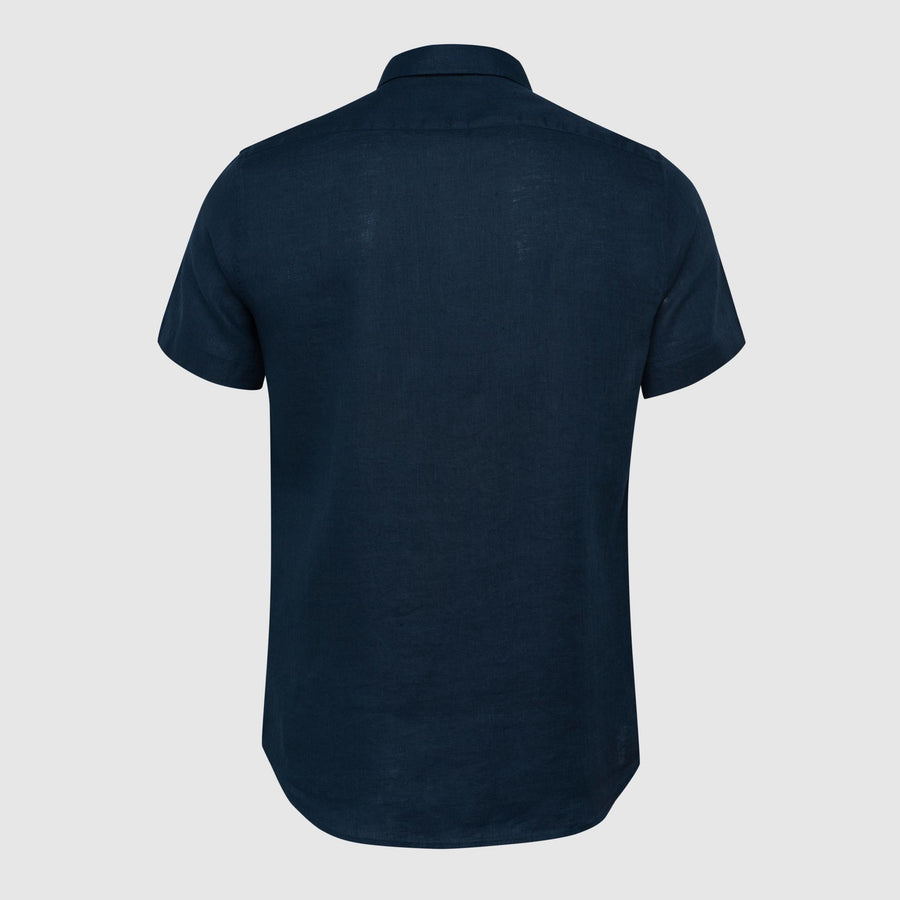 Short-sleeve linen shirt