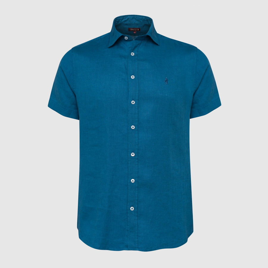 Short-sleeve linen shirt