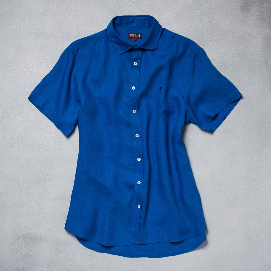 Short-sleeve linen shirt