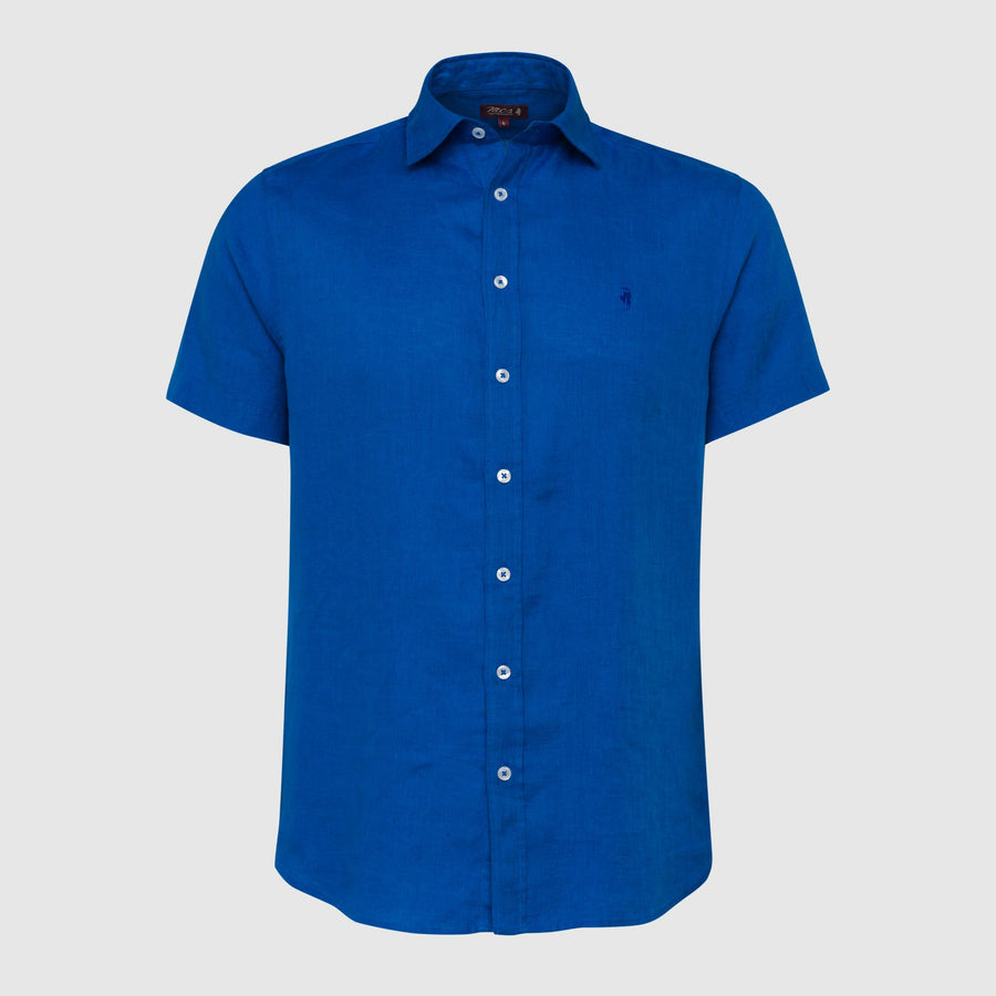 Short-sleeve linen shirt