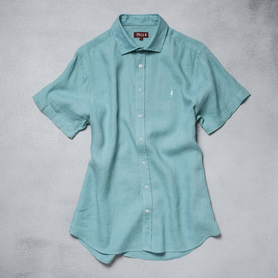 Short-sleeve linen shirt