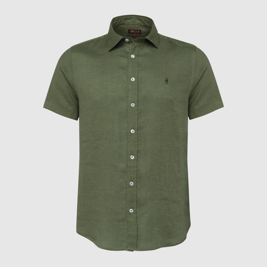 Short-sleeve linen shirt