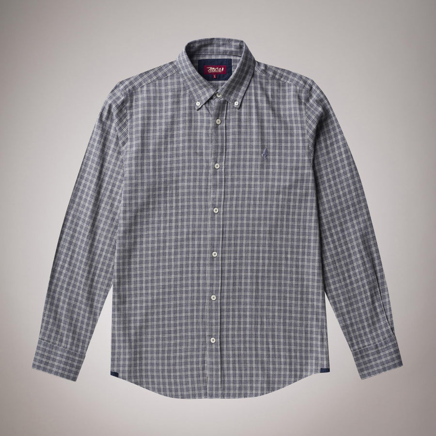 Melange check flannel shirt