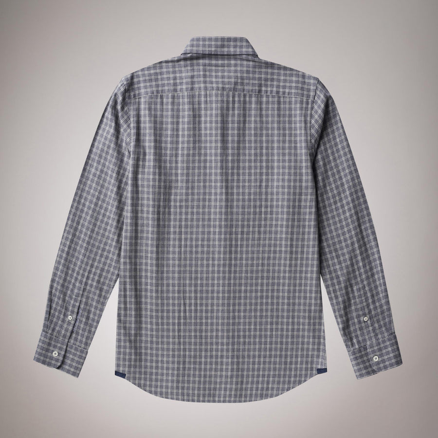Melange check flannel shirt