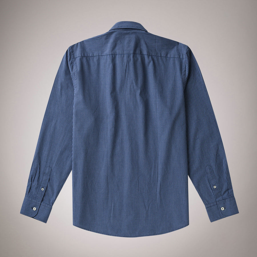 Camicia in popeline a quadri e righe