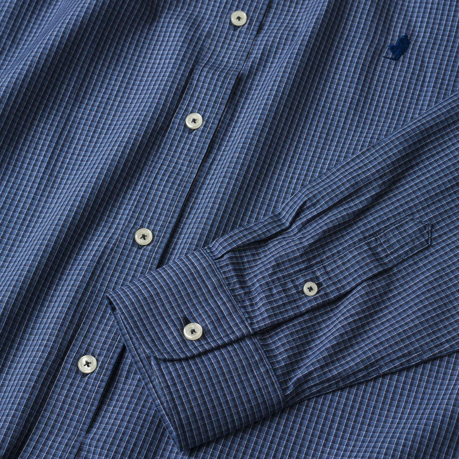 Camicia in popeline a quadri e righe