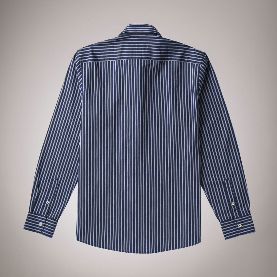 Camicia in popeline a quadri e righe