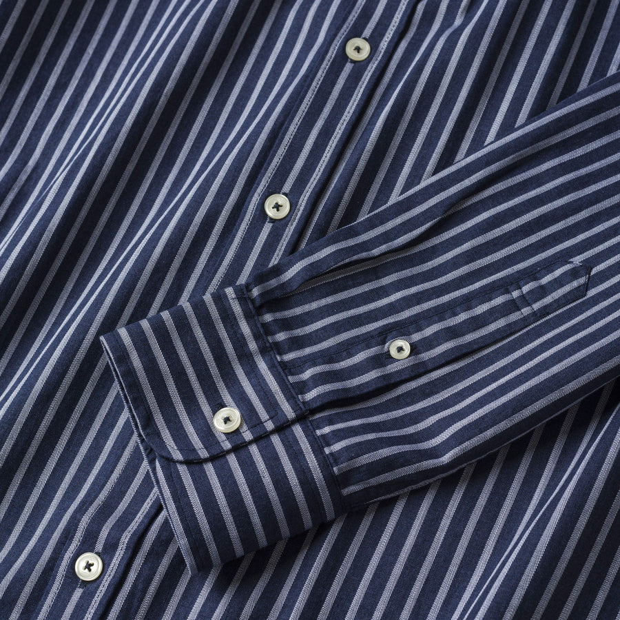 Camicia in popeline a quadri e righe