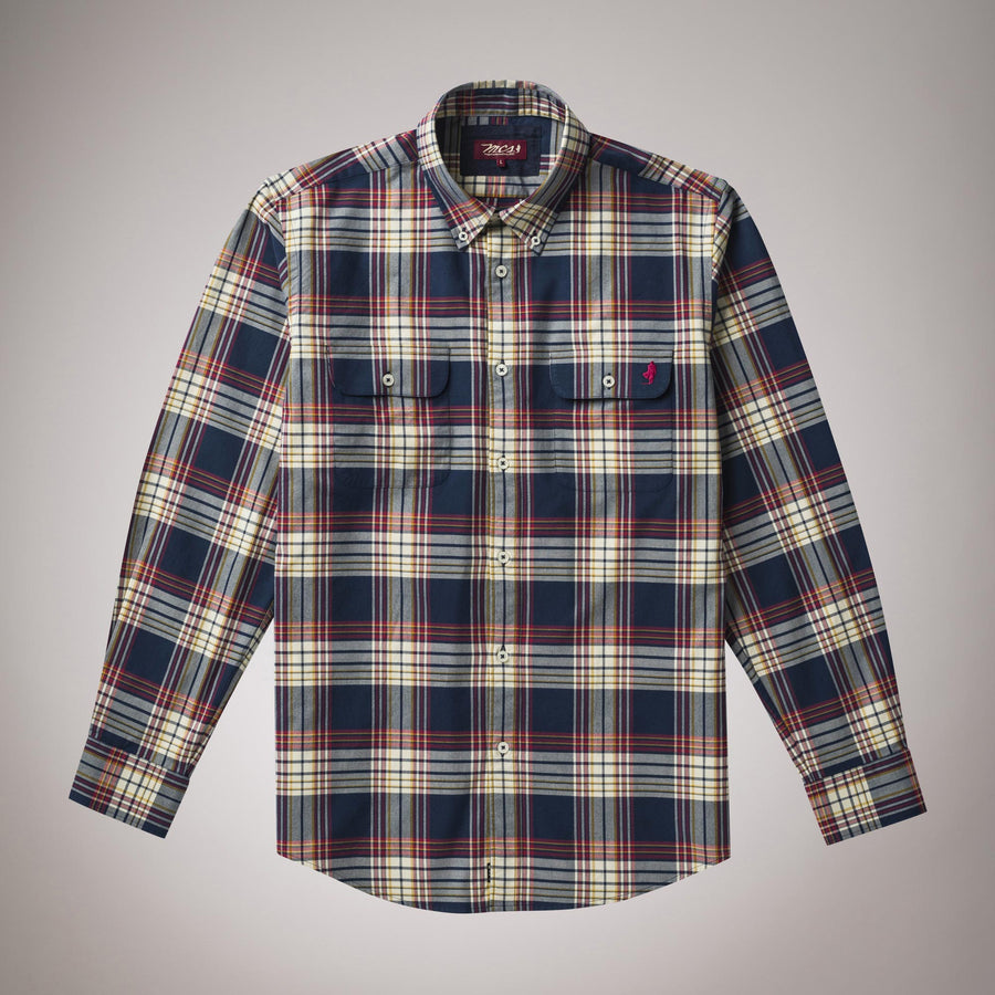 Check shirt with patches