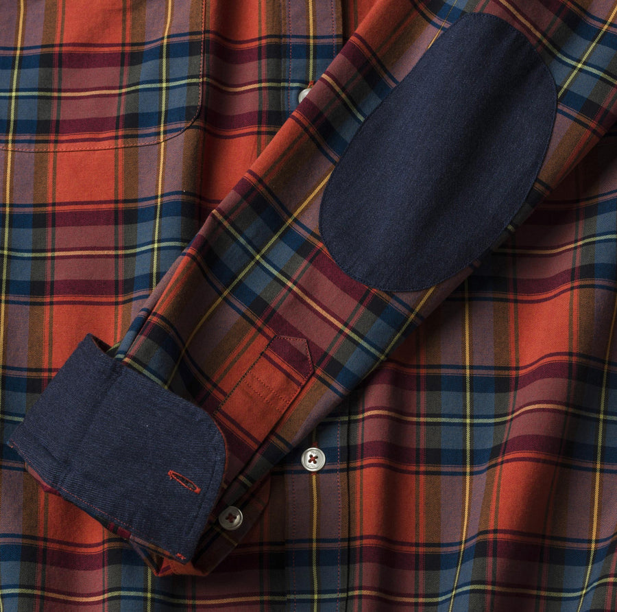 Check shirt with patches