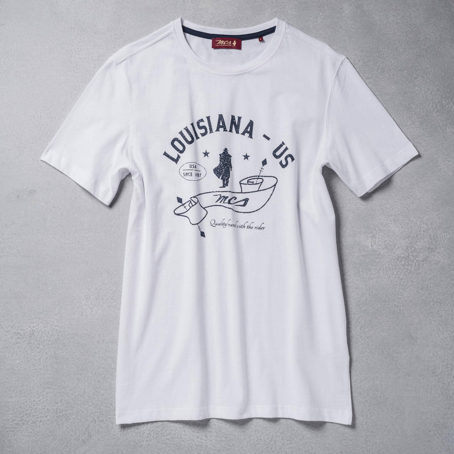 T-shirt with printed lettering