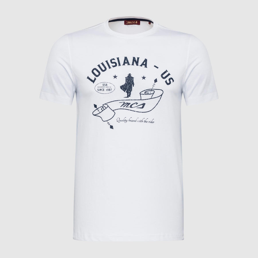 T-shirt with printed lettering