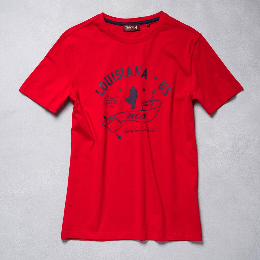 T-shirt with printed lettering