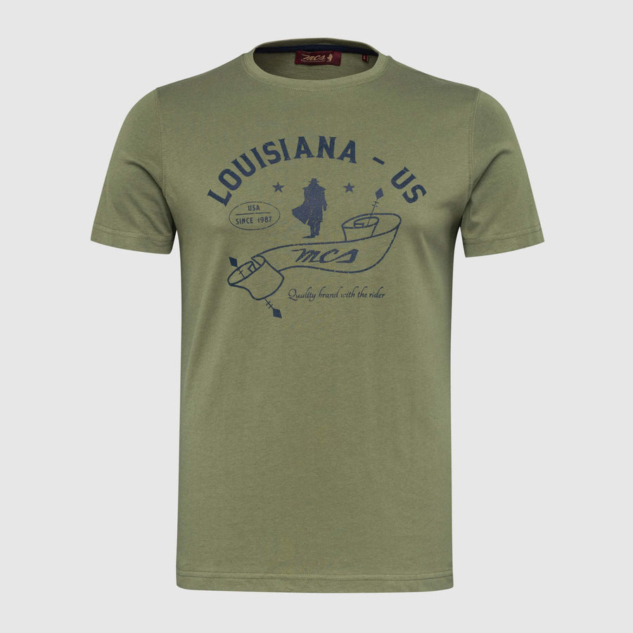 T-shirt with printed lettering