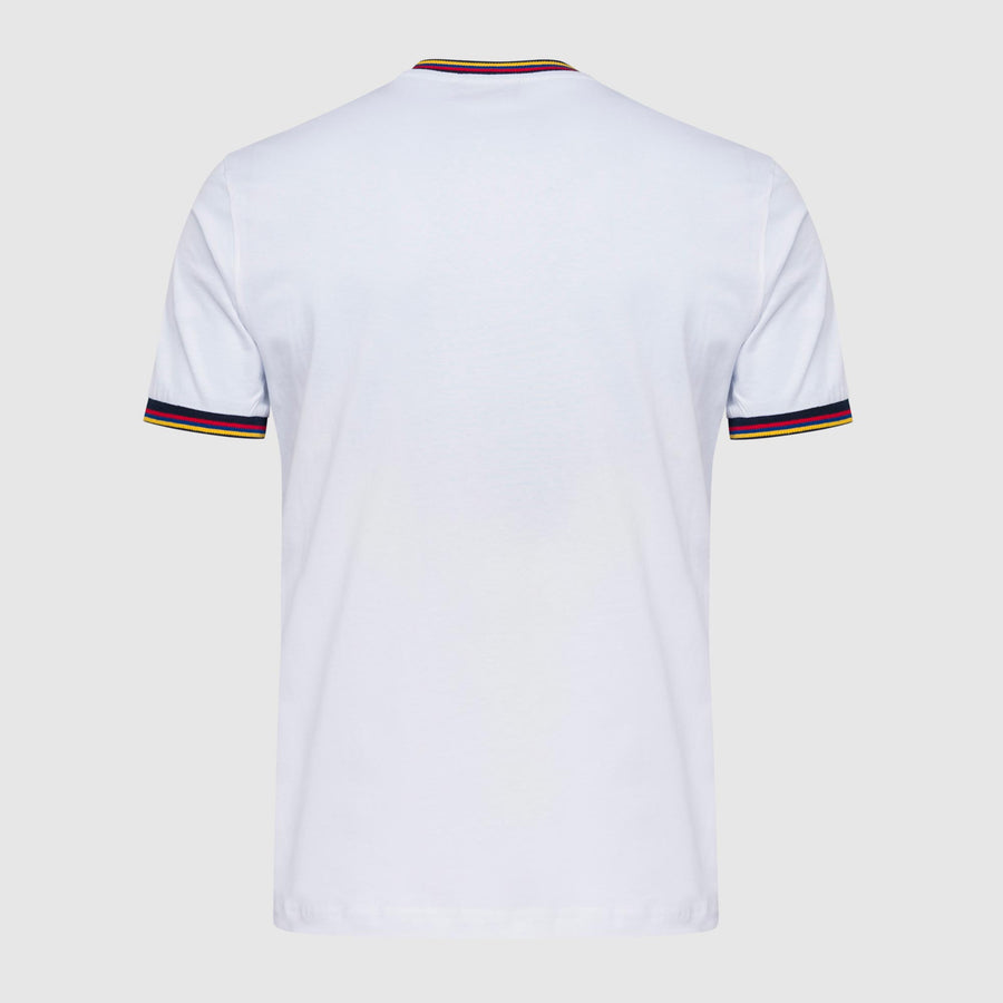 Solid Colour T-Shirt with Striped Details | MCS