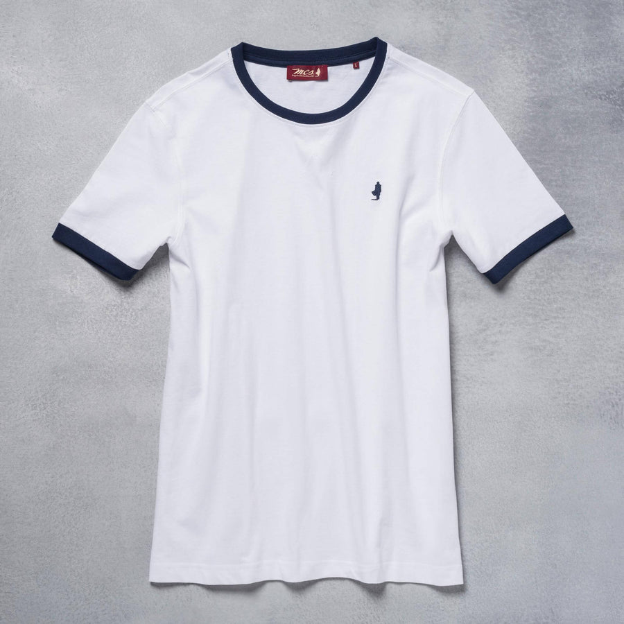T-Shirt con costine in contrasto