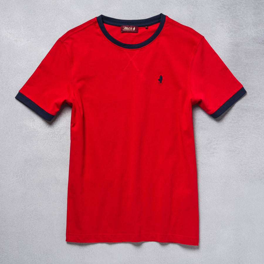 T-Shirt con costine in contrasto