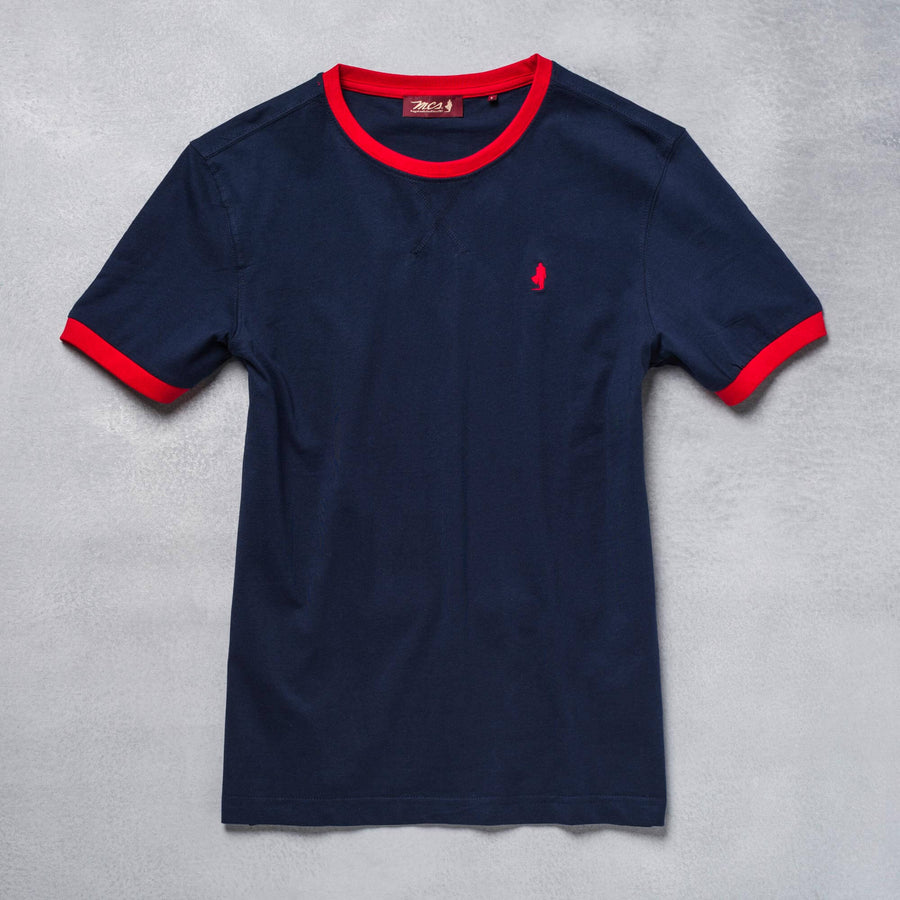 T-Shirt con costine in contrasto