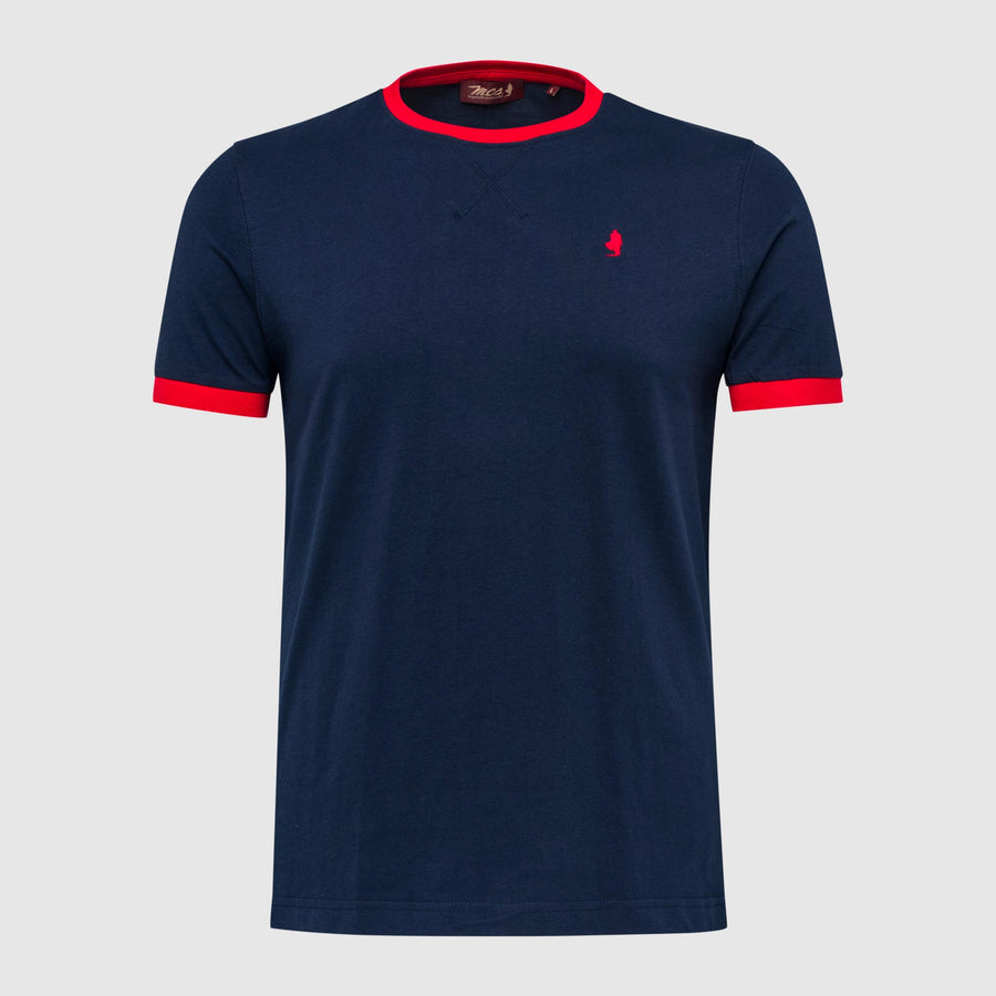 T-Shirt con costine in contrasto