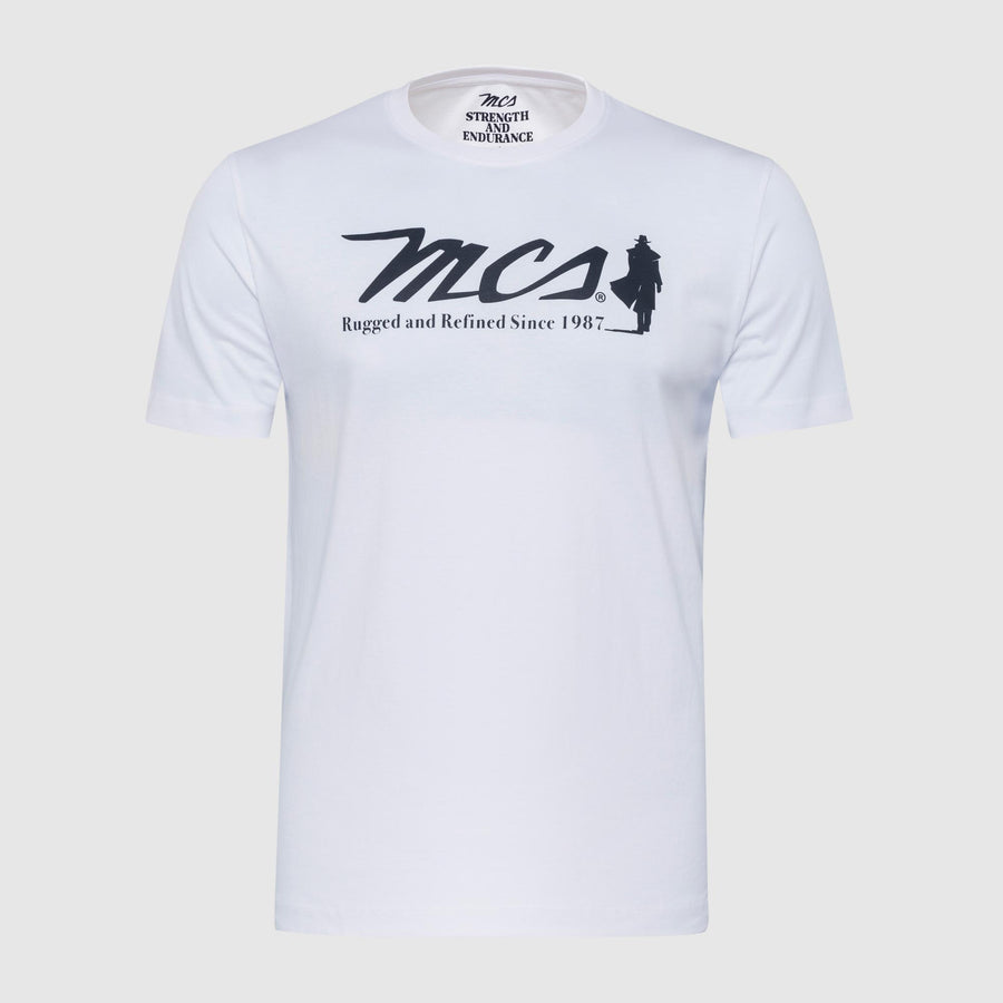 Solid colour T-shirt with large logo print