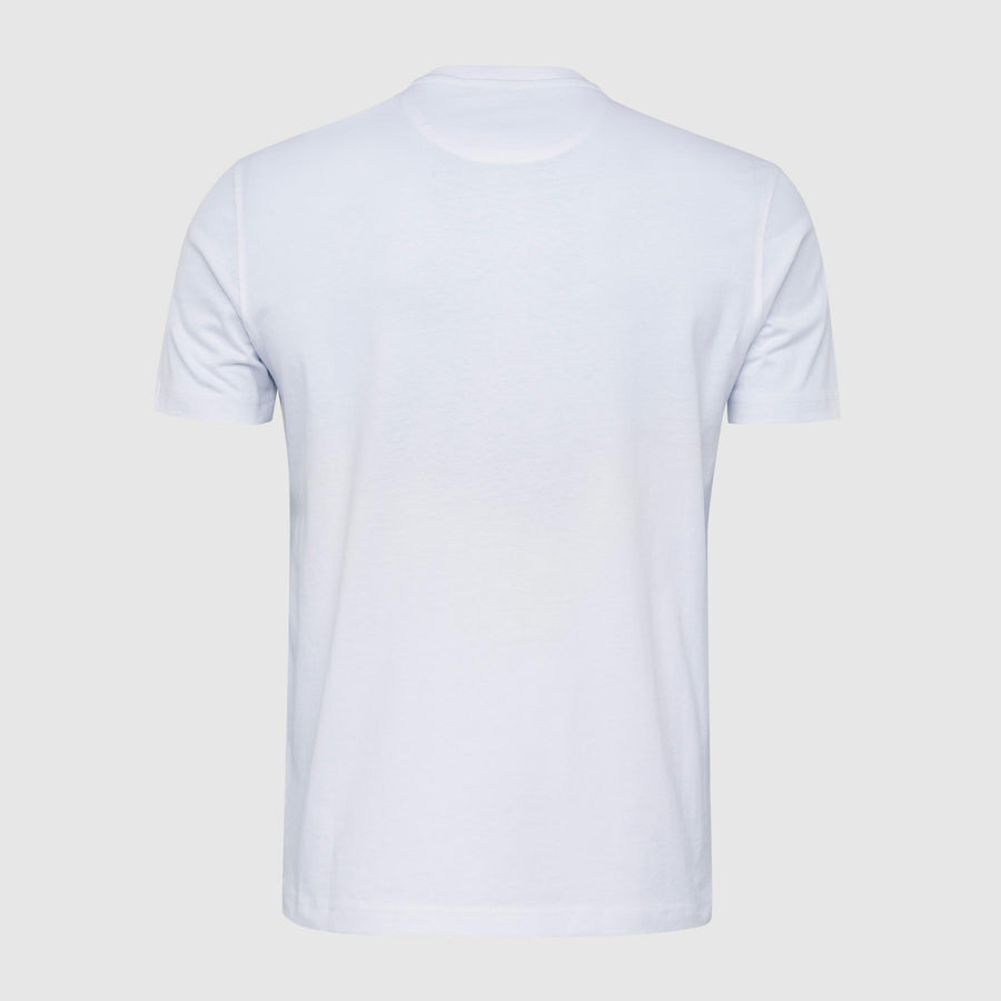 Solid colour T-shirt with large logo print