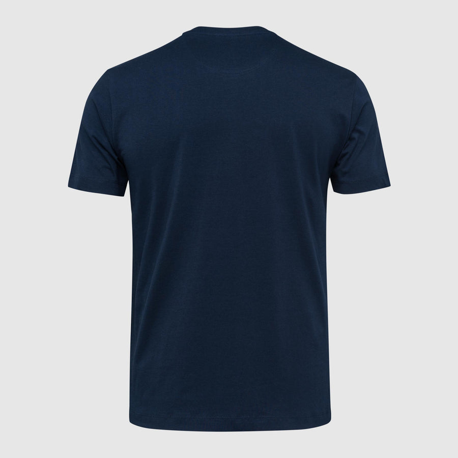Solid colour T-shirt with large logo print