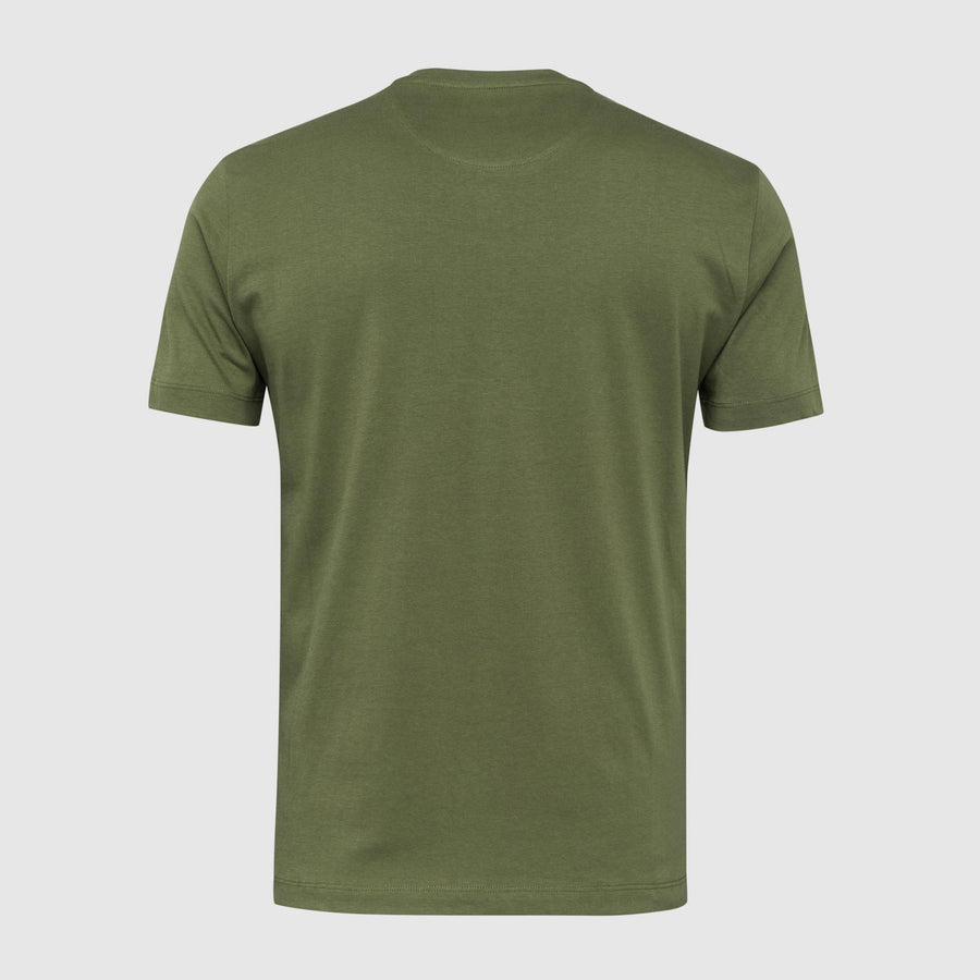 Solid colour T-shirt with large logo print